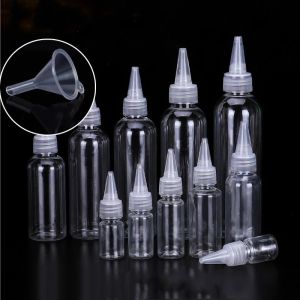 20-120ml Empty Refillable Dropper Squeeze Bottle Container Plastic Nozzle Dropper Transparent Pointed Mouth Squeeze Bottles