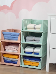 [1PC] Innohut Foldable Clothes Storage Basket Tuala Wardrobe Organizer Plastic Drawer Basket Bakul Pakaian Closet Box