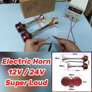 Electric Horn 12V 24V Dual Trumpet Bunyi Sangat Kuat High Frequency Decibel For Lorry Trailer Truck