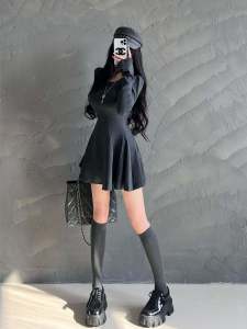 Y2868 French Style Temperament Pure Desire Dress Womens Autumn Fancy Tight Waist Slimming Inner A- line Skirt Short Skirt
