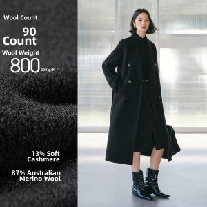 PEACEBIRD | Women Mountain Goat Cashmere Coat Double Faced