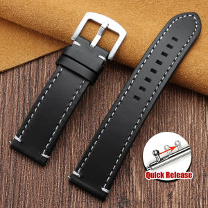 20mm 22mm Vintage Strap Quick Release Cowhide Watchband for Smart Watch Strap Bracelet Oil Wax Leather Watch Bands for Men Women