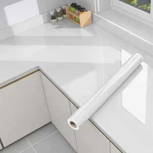 ความกว้าง 55 ซม.วอลล์เปเปอร์ไวนิลเคลือบเงา Self-Adhesive สติ๊กเกอร์ติดผนังกันน้ําสําหรับห้องน้ําห้องครัวตารางตู้เสื้อผ้าเฟอร์นิเจอร์ตกแต่ง