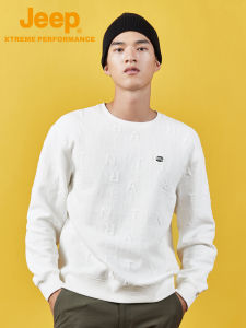 Jeep | Jeep Printed Knitted Sweatshirt Mens Loose Fit Pullover Casual Elastic Outerwear Breathable Business Gentleman Style Sport Scene