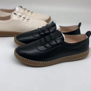 QINGSHUI Sepatu kulit kasual wanita.Sepatu wanita sol karet tahan aus.Womens Flat Shoes.Sepatu pantofel