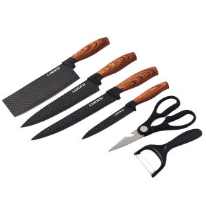 6 PCS Kitchen Knife Set Stainless Steel Chefs Knife Set Cooking Knife Cleaver High Quality Kitchenware