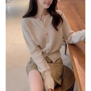 Christmas Theme Red Bear Fur Knitted Sweater Coat Short Style Autumn Winter Leisure High Grade Womens Fashion Knitted Cardigan