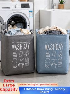 Large Foldable Laundry Hamper Durable Partitioned