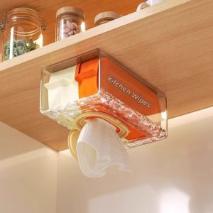Self-Adhesive Hanging Space-Saving Transparent Paper Wipe Dispenser