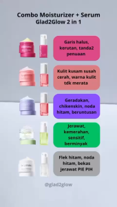 GLAD2GLOW 2pcs skincare paket moisturizer + Serum