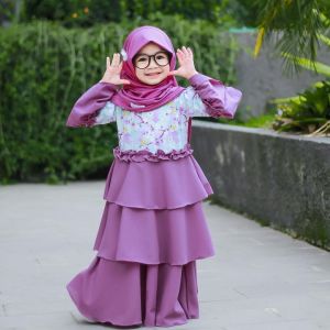 Sakura Dress l Dress Muslim Anak Perempuan l Gamis Bayi Perempuan | Gamis Anak Kekinian