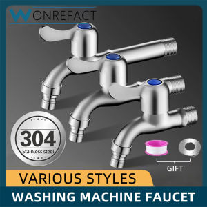 304 Stainless Steel Washing Machine Faucet Outdoor Indoor Garden Faucet Bathroom FaucetWall-Mounted Bib Faucet