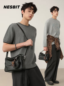 Nesbit Mens Crossbody Bag Simple Square Bread Bag Single Shoulder Satchel 2025 New Design Soft Handle Casual Fashion Bag