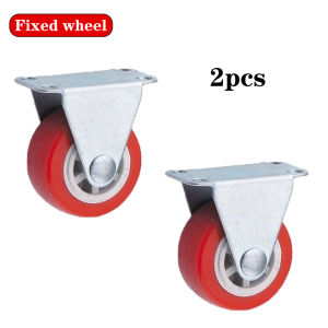 2 ⁄ 4 Quiet Small Casters Universal Wheels 1.97 Rotating Casters Red Fixed Wheels for Wheelbarrows Furniture Project Carts