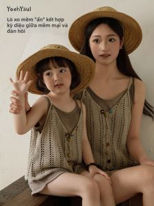 YOEHYAUL | Bộ Đồ Bé Gái và Mẹ có Họa Tiết Ren Lỗ Trống Mát Mẻ