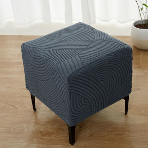 1PC Hình Học Jacquard Ottoman Bao Co Giãn Chống Bẩn Bọc Ghế Vuông Để Chân Ghế Nhà Phòng Ngủ Bảo Vệ Nội Thất