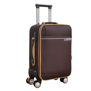 Large Capacity Oxford Cloth Luggage Suitcase Student Travel Bag Womens Carry-On Bag Zipper Closure Retro Style Wheel Spinner