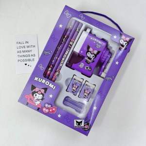 9pcs ZD-868 stationary sharpener pencils eraser pencil hat gift present student kids kuromi melody cinnamoroll