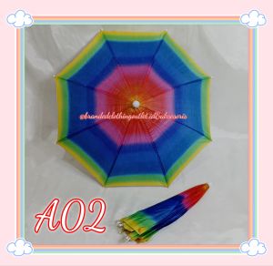 PAYUNG TOPI PELANGI / TOPI MANCING GOLF / TOPI PAYUNG ANAK & DEWASA / TOPI PAYUNG SERBAGUNA / PAYUNG PRAKTIS ANTI HUJAN ANTI PANAS | RAINBOW UMBRELLA HAT / HBU7812