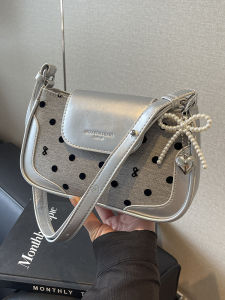 Popular Special-Interest Design Bag Womens 2024 New Arrival Trendy Fashion Polka Dot Underarm Bag Bows Shoulder Messenger Bag