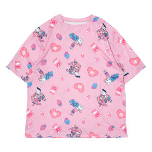 New Fashionable Girl Trendy Harajuku Style T-shirt Family Match Loose Large Breathable Short Sleeve Kids Role Playing Clothing