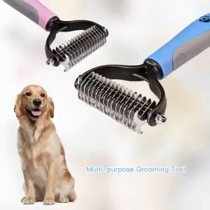 Pet  Double sided Open Knot Rake Dog Grooming Shedding Tools Pet Cat Hair Removal Comb Brush Cat Hair Grooming Tool Pet Dog cat Brush