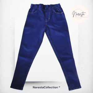 BISA COD - Celana jeans wanita pinggang karet Ultra Premium Quality murah berkualitas - Denim Polos Reguler - Terbaru masa kini