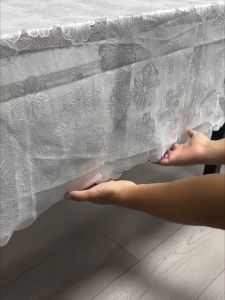 White Lace Floral Embroidered Rectangle Vintage Banquet Overlay Tablecloth Table Cloth For Kitchen Wedding  Leaf Pattern Jacquard Tablecloth With Tassels