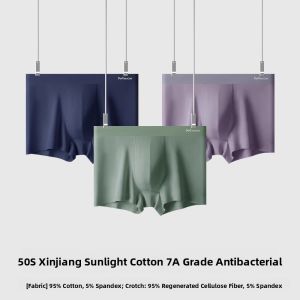 miiow | Mens Cotton Underwear Breathable Lightweight Loose Boxer Shorts Antibacterial Large Size Comfortable Spring Summer Briefs