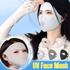 Full-Face Uv Face Mask Thin Breathable Mesh Mask Ice Silk Cool Skin-Friendly Mask Outdoor Cycling Face Cover