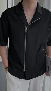 Áo sơ mi nam ngắn tay 2 màu nâu đen sang chảnh chuẩn phong cách Hàn Quốc H76