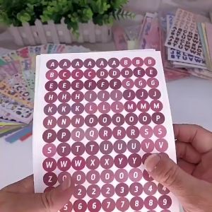 Stiker Huruf Deco Alphabet untuk Diary: Aesthetic Sticker Dekorasi Jurnal Scrapbook, Stiker Alat Tulis Simple Hadiah, dan Stiker Keyboard Avvet