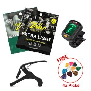 [SET] ZIKO Guitar Capo Acoustic / Electric String Digital Tuner Capo Guitar Pick | Tali Gitar Kapok Akustik / Elektrik Set Dawai Guitar Satu Set Murah