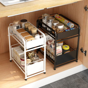 Dưới nhà bếp bồn rửa đặt kệ đồ đạc mặt bàn đẩy và kéo ngăn kéo chai gia vị được xếp tầng để thu thập kệ lưu trữ phòng tắm
