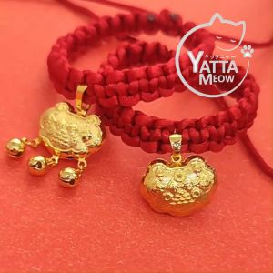 JINGLEBELL Kolar Kucing Chinese Style Golden Lock Longevity and Wealth Cat Collar 15-33CM 宠物猫项圈