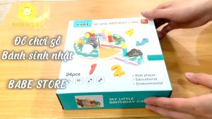 Bộ đồ chơi bánh sinh nhật Kabi bằng gỗ cao cấp cho bé Montessori giáo dục sớm thông minh trí tuệ nhập vai BABE STORE