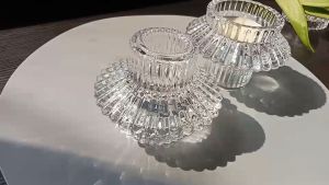 เชิงเทียนแก้วคริสตัล ใช้งานได้ทั้ง 2 ด้าน สามารถใช้กับเทียนแท่ง เทียนหอม เทียนกลม รุ่น 4166