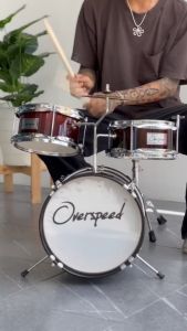 HOT กลองชุดเด็ก 3 ใบ Overspeed (รุ่นใหม่ JUNIOR DRUM SET 3 ใบ) กลองชุดเล็ก ขอบโครเมียม พร้อมอุปกรณ์ครบชุด (สำหรับเด็ก1-10 ปี) ส่งด่วน มีปลายทาง