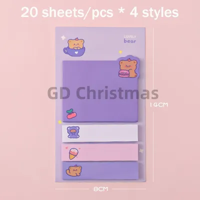 80sheets/set cartoon animals Self-Adhesive Sticky Notes Memo Pad PlannerSticker Cute Stationery Gift