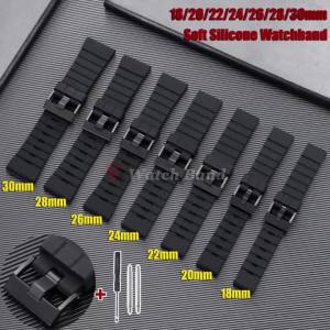 Đa Năng Thể Thao Dây Silicon 30mm/28mm/26mm/24mm Size Lớn Cao Su Chống Thấm Nước Dây Đeo 18mm/20mm/22mm Khóa Kim Loại Vòng Tay Nam