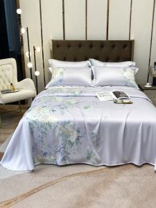 Thickened Bamboo Fiber Tencel Bed Sheet Set Three Pieces Air Conditioned Natural Sleep Deep Cooling Mat Quilt Cover Summer Washable