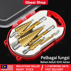 Gbest drill bit HSS Titanium Coated Hex Shank Step Drill Set Step Cone hole saw Drill Bits heavy duty for Stainless Steel Wood Cone Hole drilling Bits