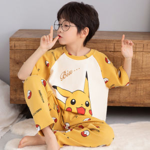 SHAPRA | Cotton Thin Summer Cartoon Sleepwear Set for Boys Short Sleeve & Long Pants