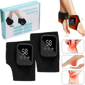 Cordless Foot Ankle Massager with Heat and Vibratings Adjustable Temperature Hot Compress Wrap to Keep Ankle Heated Brace Wrap Warmer for Men Women Elders 15-minute Auto Shut Off