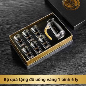 Bộ Ly Rượu Mini Cao Cấp Trang Trí Bằng Vàng 24K
