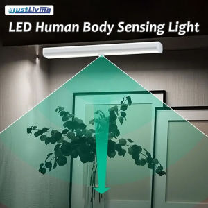 JustLiving Motion Sensor LED Lights Cabinet Light Under Counter Closet Lighting Wireless Magnetic USB Rechargeable Kitchen Night Lights Battery Powered Operated Light for Wardrobe Stairs Corridor Shelf