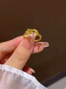 Golden Butterfly Wrap Ring for Women Ancient Method New Chinese Design Luxury Sensation Sweet Food Finger Ring Fashion Jewelry