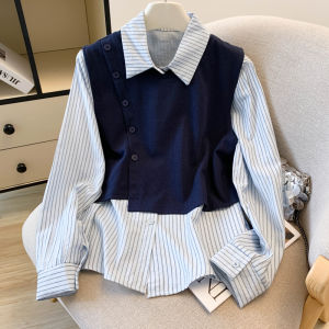 Plus Size Slimming and Youthful Polo Shirt Tank Top Vest Set