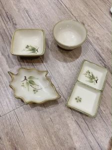 Đĩa Gia Vị Sứ Hoạ Tiết Đào Chuồn Bát Mắm Đĩa Chấm Chữ nhật Đĩa Lá Gốm Sứ Bát Tràng Cao Cấp