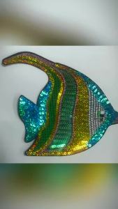1 Miếng Vá Đính Sequin Bóng 22x15 Cm Hình Cá Dùng Lào Ủi Lên Quần Áo Trang Trí DIY Phụ Kiện Thời Trang Cho Nữ Và Bé Gái